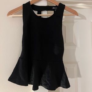 Peplum open back top